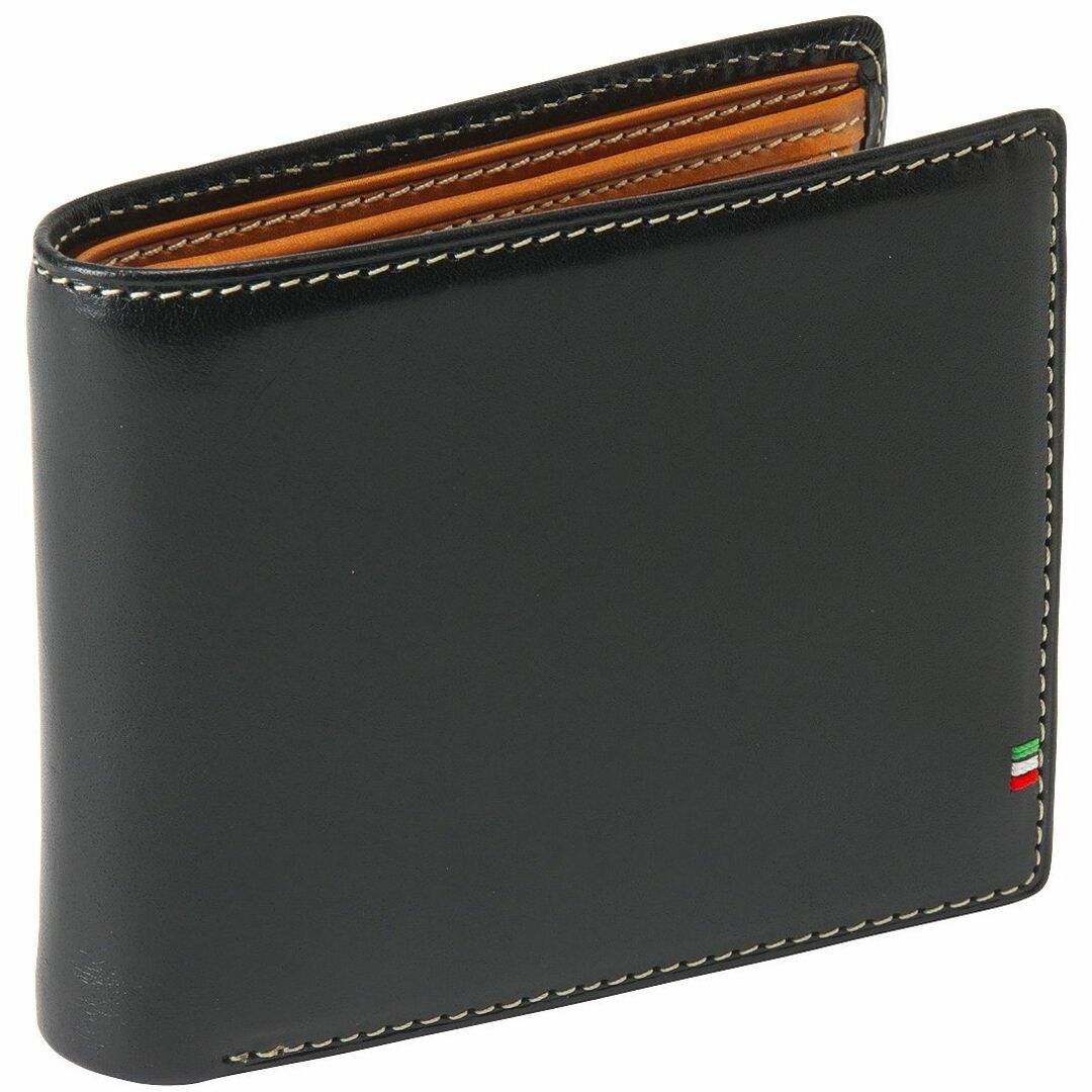 色: ブラックゴルベ イタリアンレザースマート二つ折り財布 ブラック1023