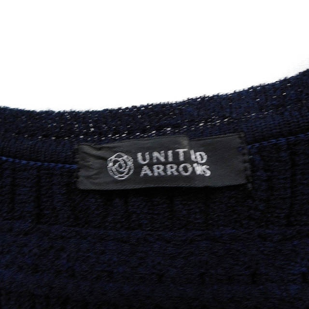 UNITED ARROWS(ユナイテッドアローズ)のユナイテッドアローズ UNITED ARROWS ニット ワンピース 五分袖 紺 レディースのワンピース(ひざ丈ワンピース)の商品写真