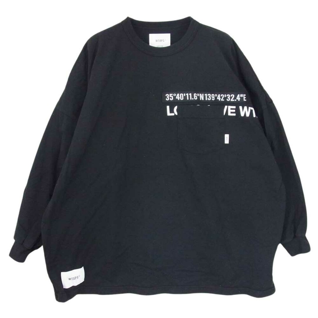 WTAPS ダブルタップス Ｔシャツ 22AW 222ATDT-CSM11 WTUBE / LS / COTTON ポケット付き クルーネック レイヤー 長袖 Tシャツ ブラック系 2