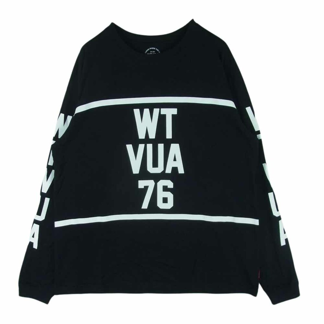WTAPS ダブルタップス WTVUA/TEE.LS WT VUA 76 クルーネック 長袖 プリント Tシャツ ブラック系 ホワイト系 2