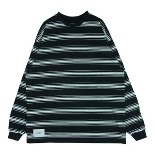 ダブルタップス(W)taps)のWTAPS ダブルタップス 22AW 222ATDT-CSM13 BDY 01 / LS / COTTON. TEXTILE ボーダー 長袖 Tシャツ カットソー ロンT ブラック系 ホワイト系 02【中古】(Tシャツ/カットソー(七分/長袖))