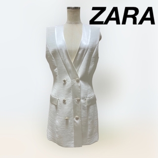 ザラ(ZARA)の新品タグ付き　10990円　ZARA ジレ　ワンピース　Mサイズ(ベスト/ジレ)
