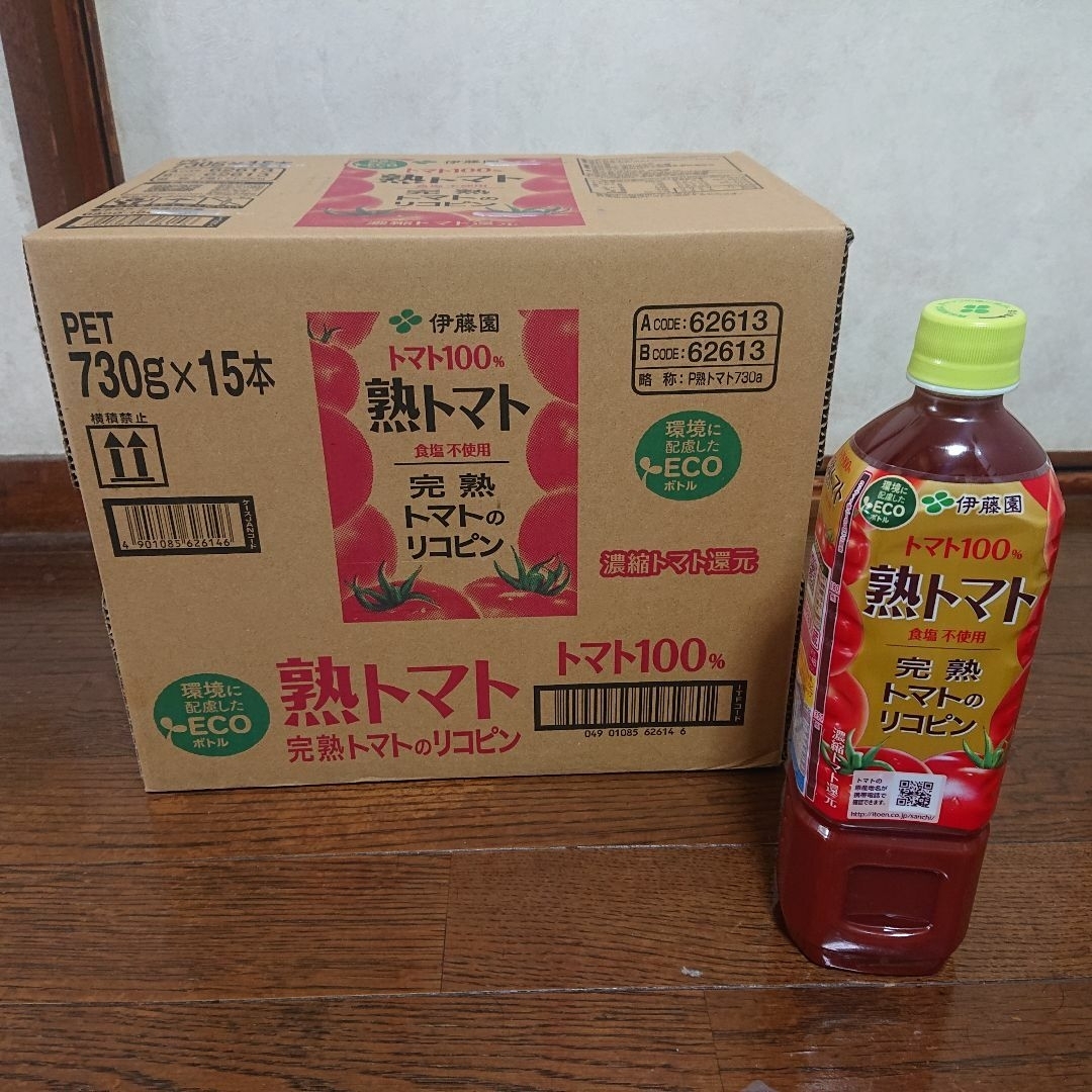 伊藤園(イトウエン)の伊藤園 トマトジュース 熟トマト 730g　15本セット　(1ケース) 食品/飲料/酒の飲料(ソフトドリンク)の商品写真