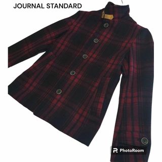 ジャーナルスタンダード(JOURNAL STANDARD)のJOURNAL STANDARD　 牛革　メンズ　　L　 Pコート 　 赤×黒(ピーコート)