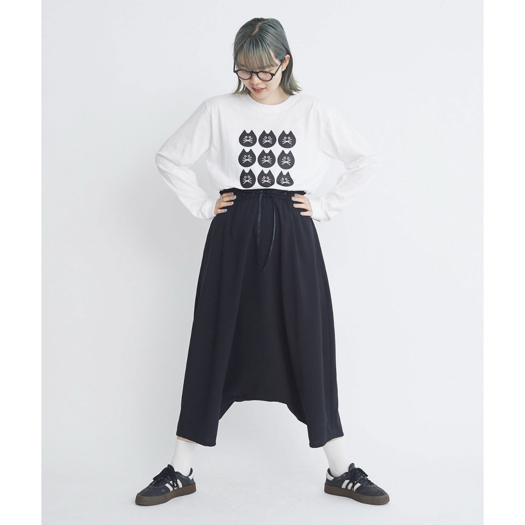 I am I(アイアムアイ)のIamI   Waist frill 2way サルエルパンツ　ブラック レディースのパンツ(サルエルパンツ)の商品写真