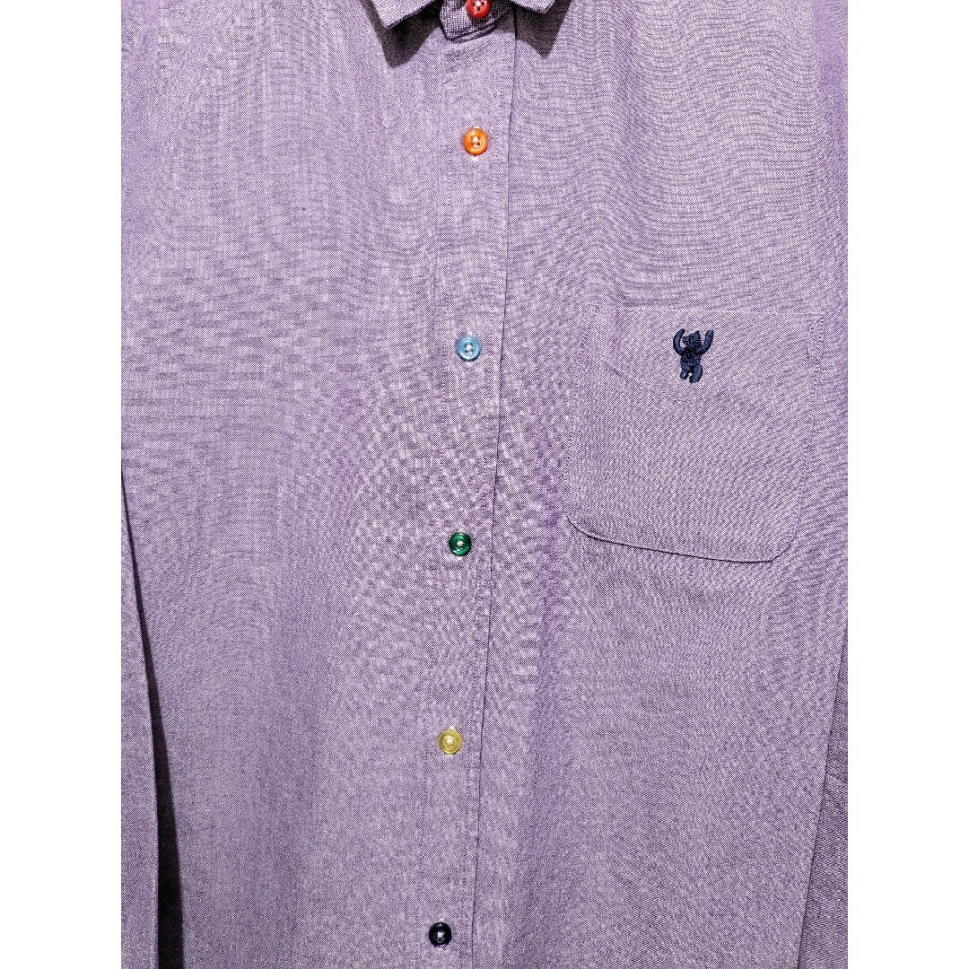 coen(コーエン)のコーエン　coen　パープル　カラフル　ボタン　無地　長袖　シャツ メンズのトップス(シャツ)の商品写真