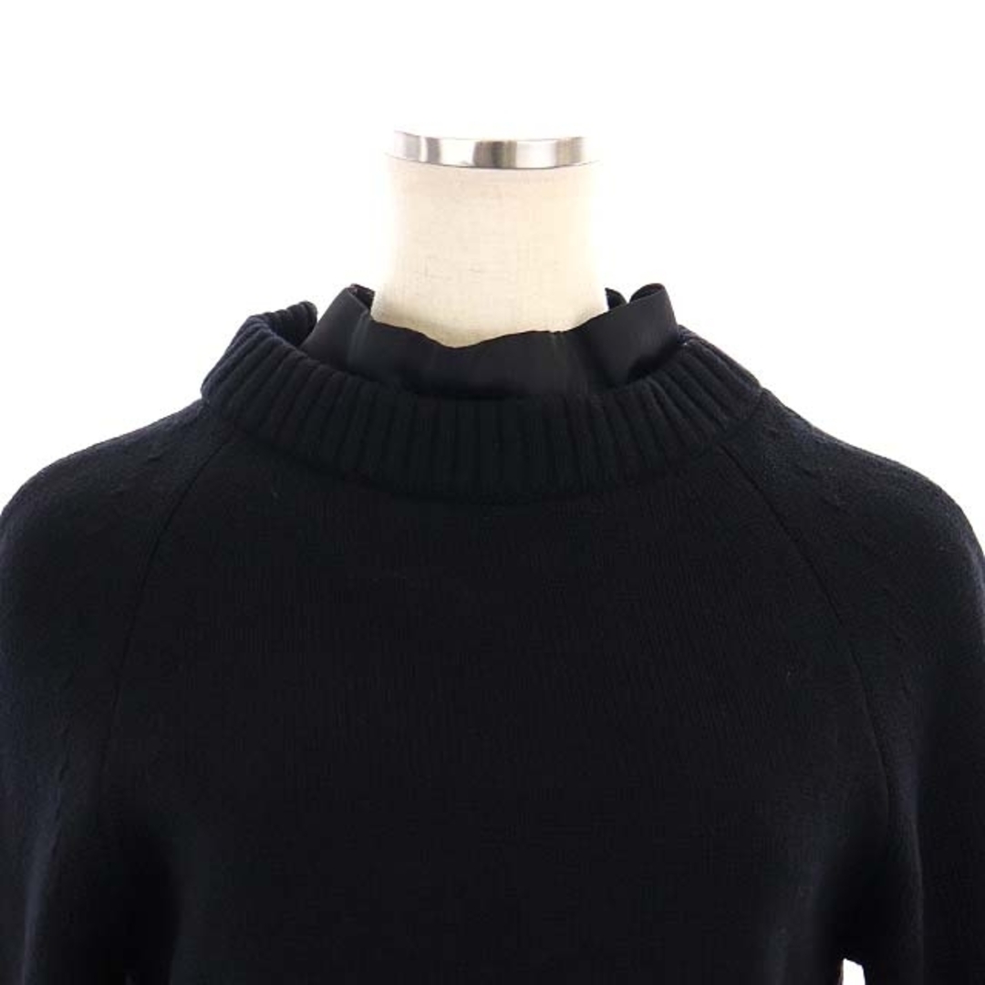 サカイ 21AW Wool Knit X Satin Sweater 切替ニット