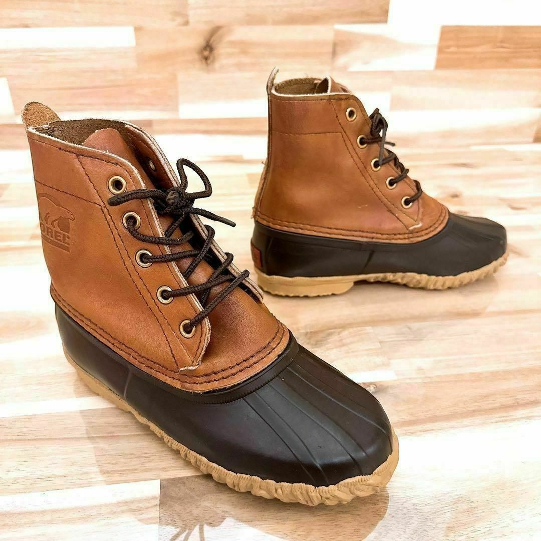 ソレル】SOREL レザーブーツ ビーンブーツ ハンティング 22.0 茶-