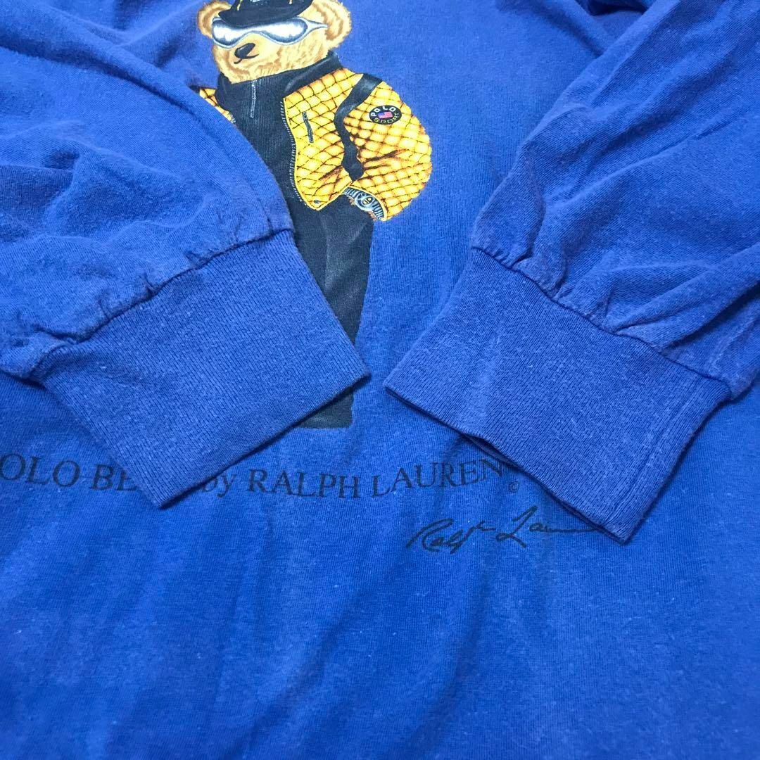 POLO RALPH LAUREN(ポロラルフローレン)の90s polo sport ブルー ポロベア ロングTシャツ メンズのトップス(Tシャツ/カットソー(七分/長袖))の商品写真