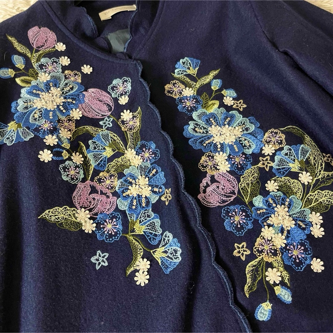 19 一点物 ヴィンテージ レトロ ロングコート 総柄 花柄 花刺繍 19 一点物 ヴィンテージ レトロ ロングコート 総柄 花柄 花刺繍