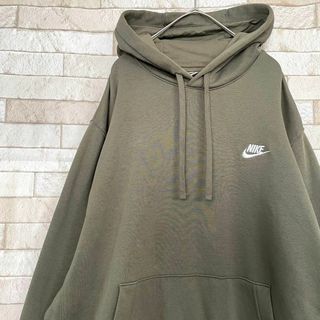 専用ページ【希少】NIKE刺繍センターロゴ裏起毛パーカー　カンガルーポケットXL