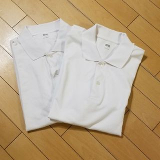 ユニクロ(UNIQLO)のUNIQLO  鹿の子ポロシャツ  白  2枚セット(ポロシャツ)