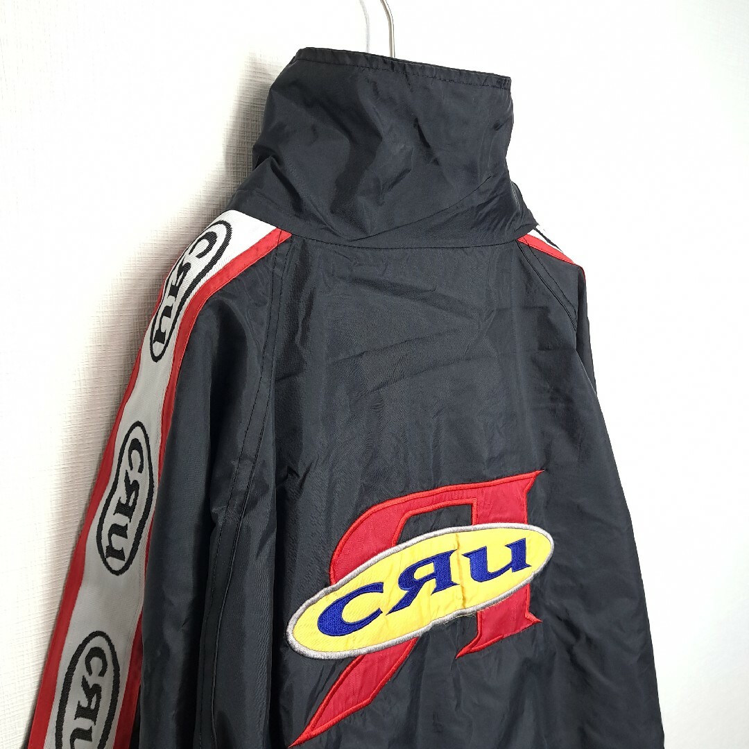 【希少】CRU/クルー 90s 古着 ナイロンジャケット ビッグロゴ 刺繍ロゴ