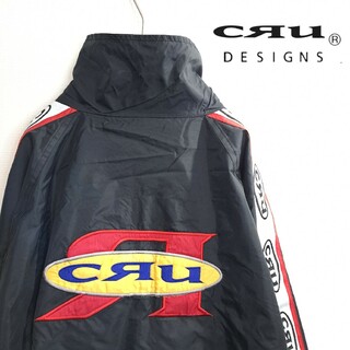 【希少】CRU/クルー 90s  ナイロンジャケット ビッグロゴ 刺繍ロゴ
