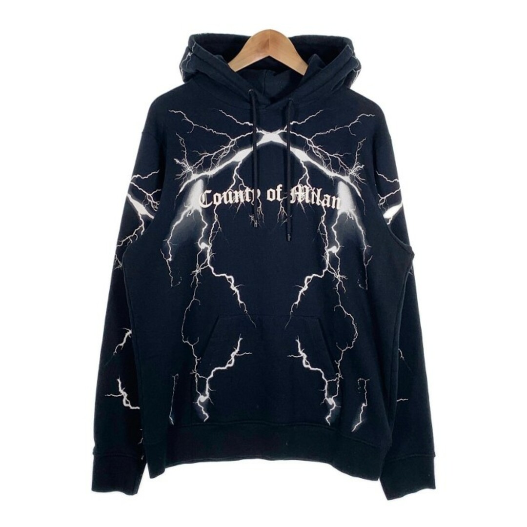 MARCELO BURLON マルセロバーロン 17AW TELGO HOOD プリント プルオーバースウェットパーカー ブラック Size L |  フリマアプリ ラクマ