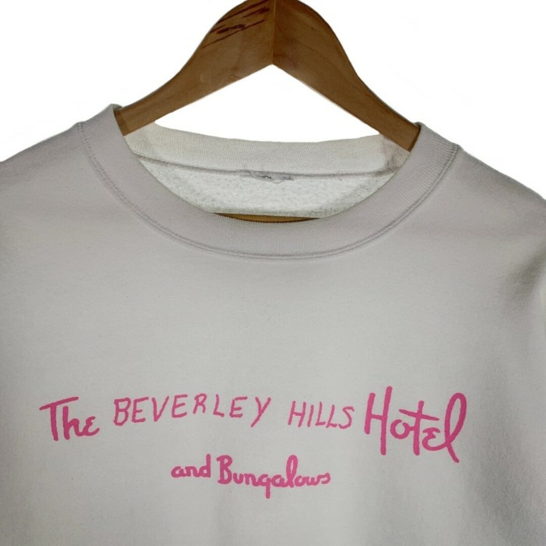 Cloney クロニー The BEVERLEY HILLS HOTEL プリント スウェットクルーネックトレーナー ホワイト Size L-XL 相当 2