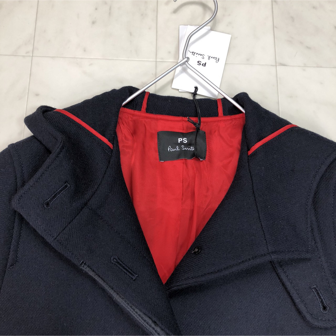 Paul Smith(ポールスミス)の★PS Paul Smith★新品★ ウールカルゼ フード付きコート ネイビー メンズのジャケット/アウター(ダッフルコート)の商品写真