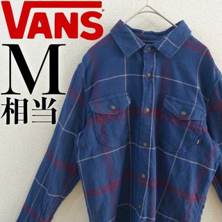 ヴァンズ(VANS)の【美品】VANS ネルシャツ M相当 ブルー 長袖シャツ USA 輸入古着(シャツ)