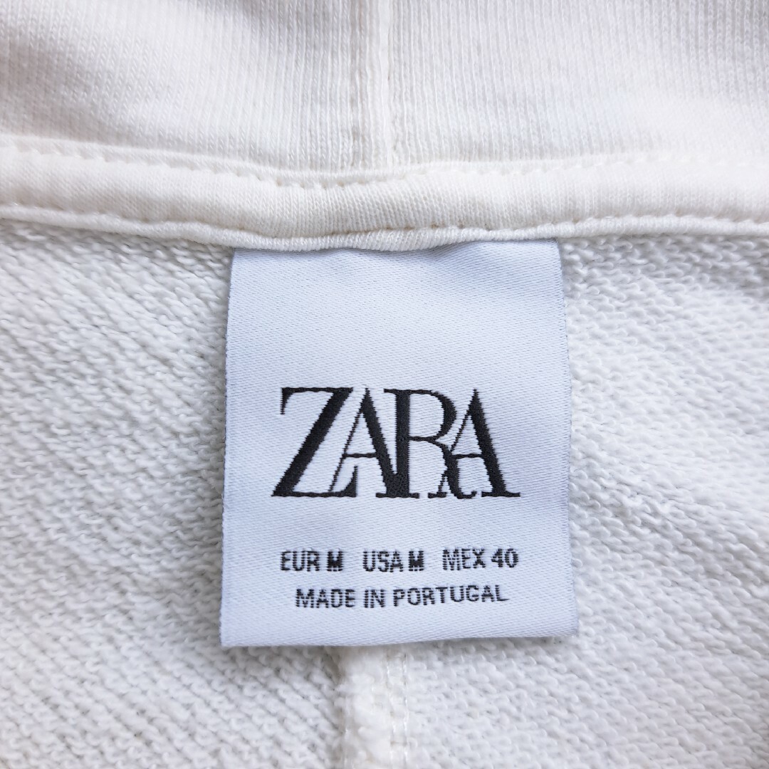 ZARA(ザラ)の【美品】ZARA 総柄 デザイン プリント プルオーバー パーカー ホワイト M メンズのトップス(パーカー)の商品写真