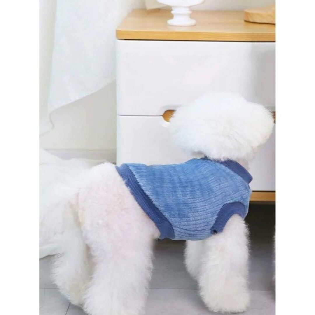 【匿名配送】新品　未使用　犬洋服ドックウェア Lサイズ 温かい かわいい ブルー その他のペット用品(犬)の商品写真