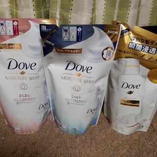 ダヴ(Dove（Unilever）)のダヴ泡ボディーソープ詰め替え２袋+シャンプー詰め替え(ボディソープ/石鹸)