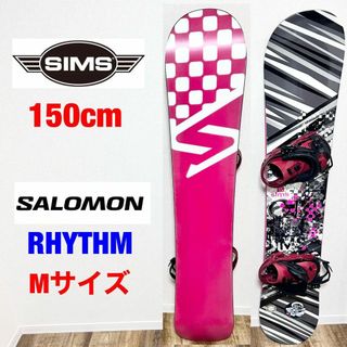 【専用】SIMS スノボ板　150cm & SALMON ビンディング　Mサイズ(ボード)