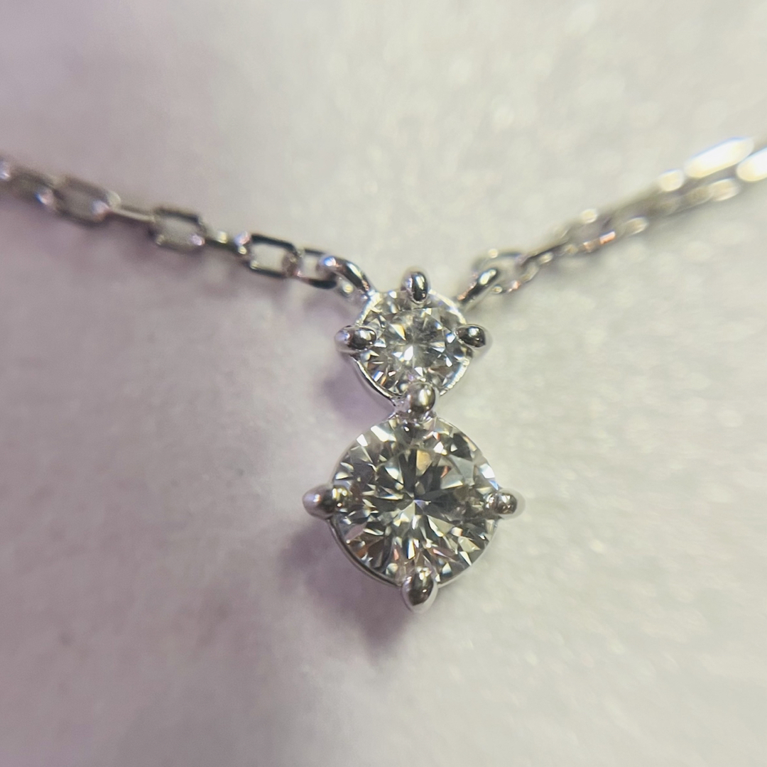 ダイヤモンド ネックレス K18WG 0.284ct 0.025ct 1.7g