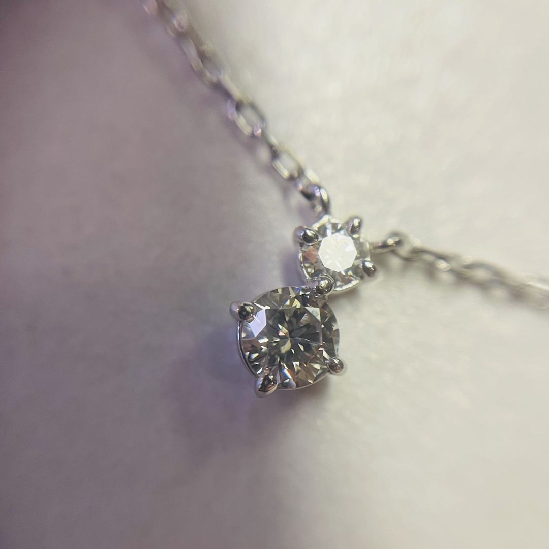 4℃ - 【4°C】K18WG ２連ダイヤモンドネックレスの通販 by M's shop