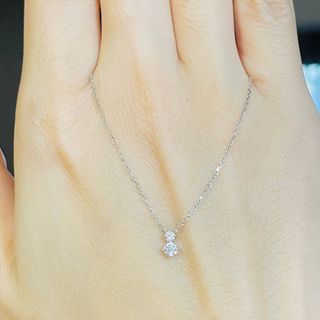 K18WG クロス ダイヤモンド ネックレス 0.04CT