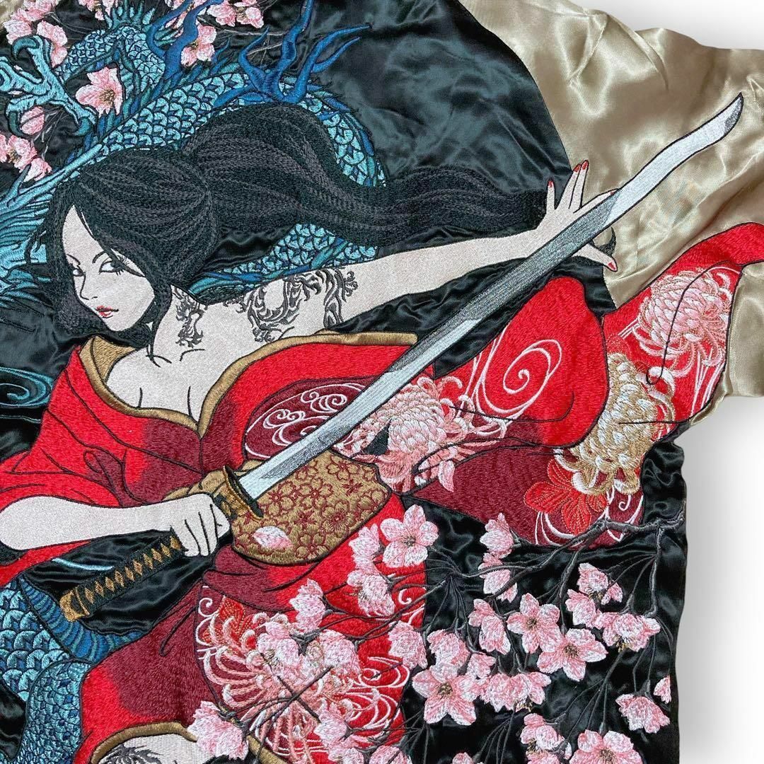 絡繰魂 - 【新品】抜刀娘 “穂乃花：狂咲きに青龍” 総刺繍 リバーシブル ...