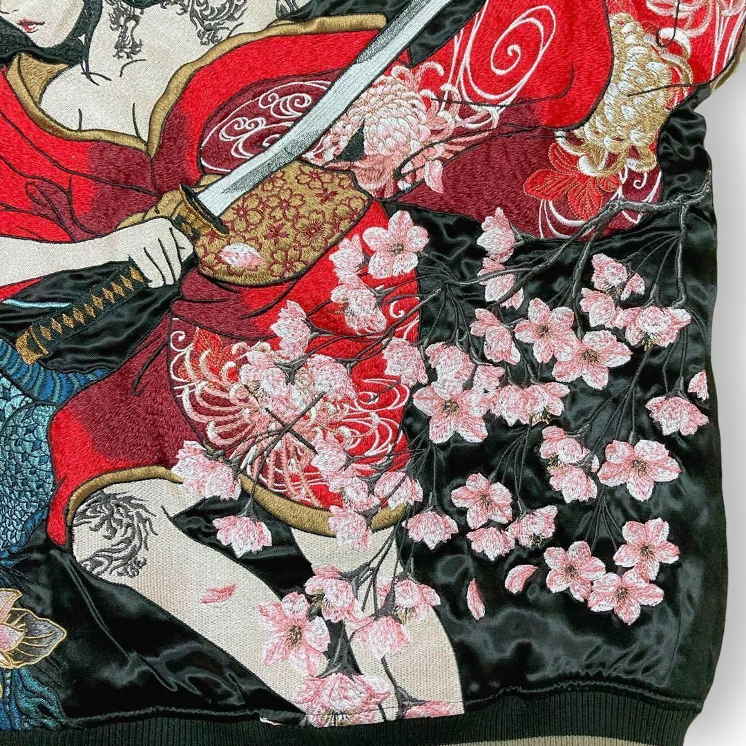 絡繰魂 - 【新品】抜刀娘 “穂乃花:狂咲きに青龍” 総刺繍 リバーシブル
