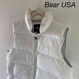 ベアー(Bear USA)のBearUSAベアーダウンベストホワイト白メンズアウターL(ダウンベスト)