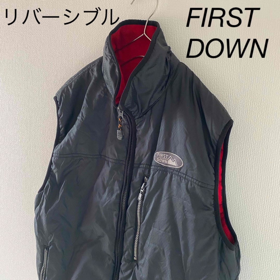 FIRST DOWN - 90sFIRSTDOWNファーストダウンダウンベストリバーシブル