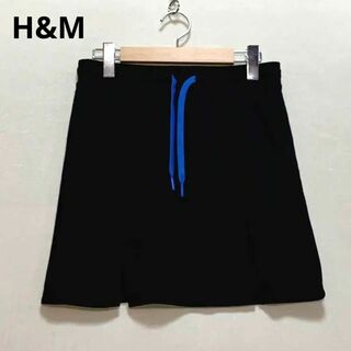 エイチアンドエム(H&M)のH&M   ジャージースカート　ミニ　伸びる素材　ブラック(ミニスカート)