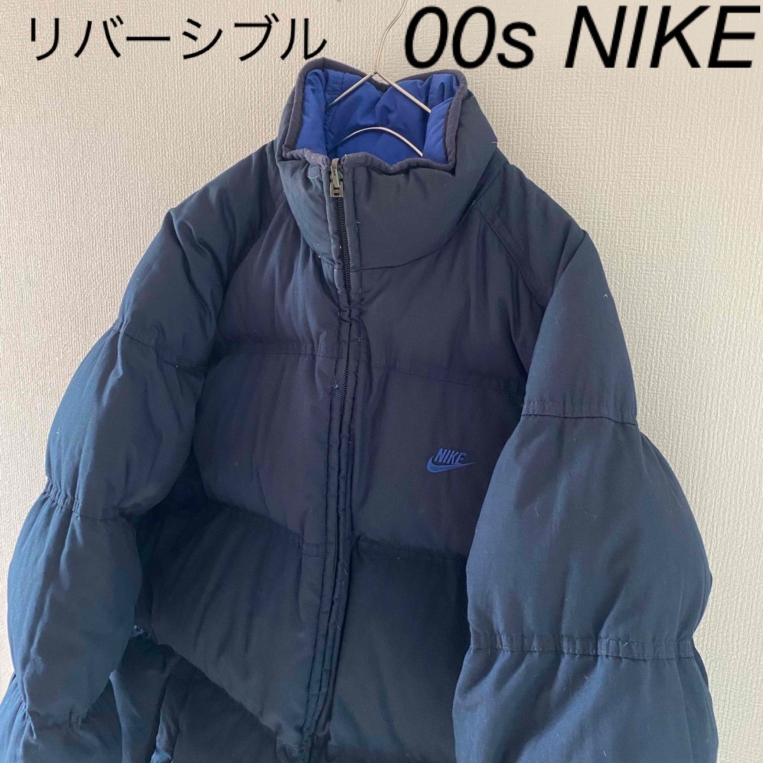 00'sNIKEナイキダウンジャケットメンズリバーシブルxl緑アウタートラヴィスNIKEの00