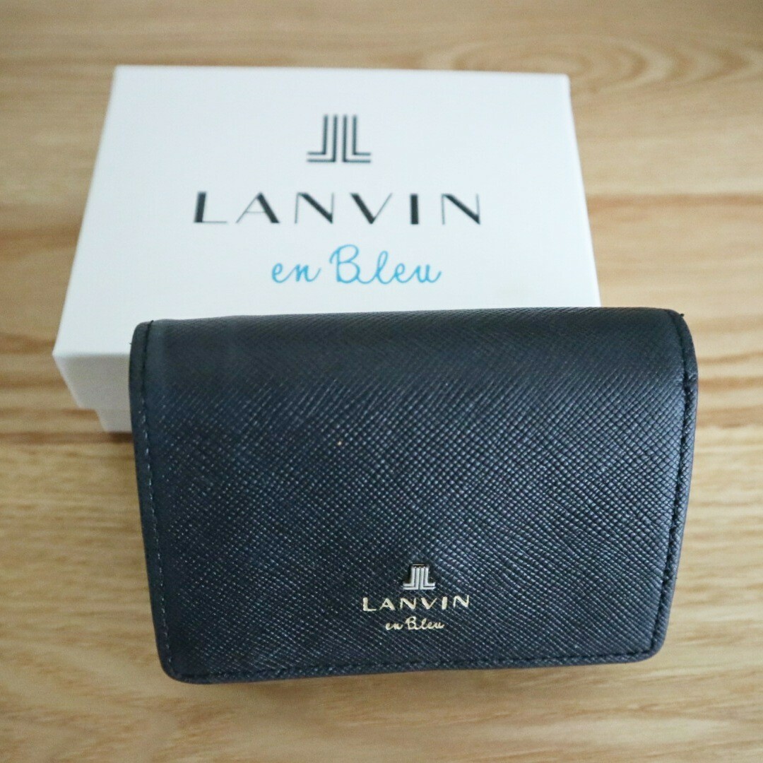 LANVIN en Blue ランバンオンブルー 三つ折り財布 ブラック | フリマアプリ ラクマ