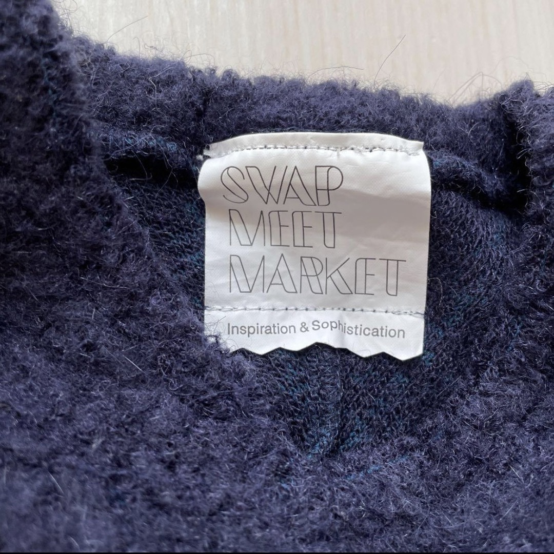 SWAP MEET MARKET(スワップミートマーケット)のスワップミートマーケット fith 長袖ニット  紺茶 ネイビーキャメル 100 キッズ/ベビー/マタニティのキッズ服女の子用(90cm~)(Tシャツ/カットソー)の商品写真