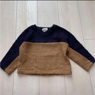 スワップミートマーケット(SWAP MEET MARKET)のスワップミートマーケット fith 長袖ニット  紺茶 ネイビーキャメル 100(Tシャツ/カットソー)