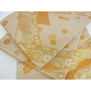 平和屋川間店■六通柄袋帯　唐織　正倉院花松文　金糸　逸品　sa3665(帯)