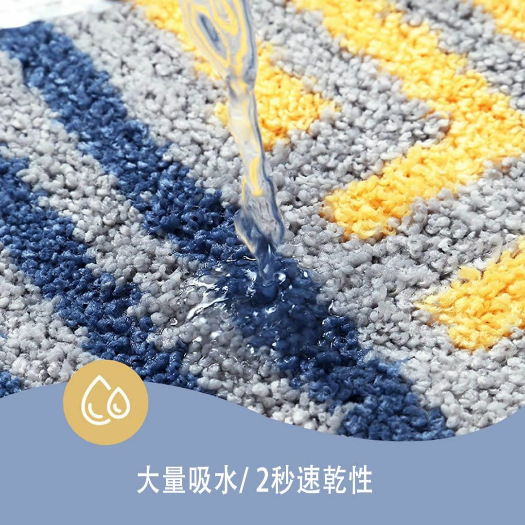 【色: 楕円形】Joy-yong洗える風呂マット北欧浴室足ふきマッ 玄関マット 3