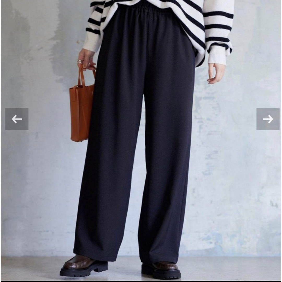 2023AW】 ウールライクストレッチワイドパンツ-
