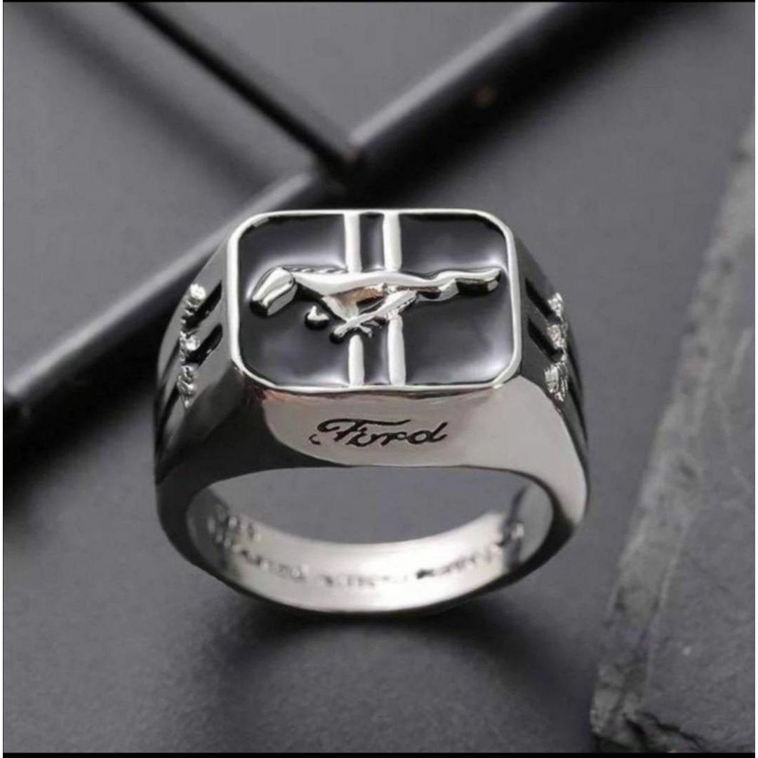 【R080】リング　メンズ　指輪　シルバー　ホース　馬　アクサセリー　20号 メンズのアクセサリー(リング(指輪))の商品写真