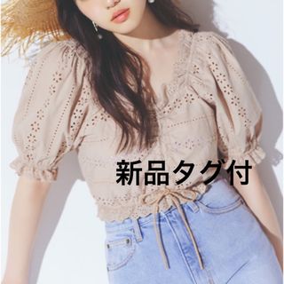 グレイル(GRL)の【新品】 GRLグレイル 今田美桜 スクエアネックコットンレーストップス(シャツ/ブラウス(半袖/袖なし))