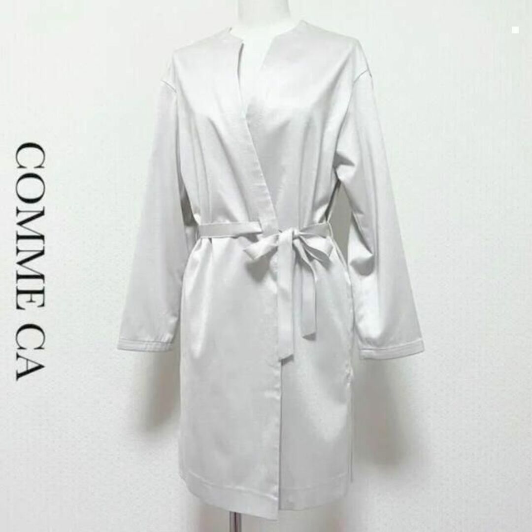 【定価4.1万】ＣOMME CA コムサ ベルト付 ノーカラー ジャケット