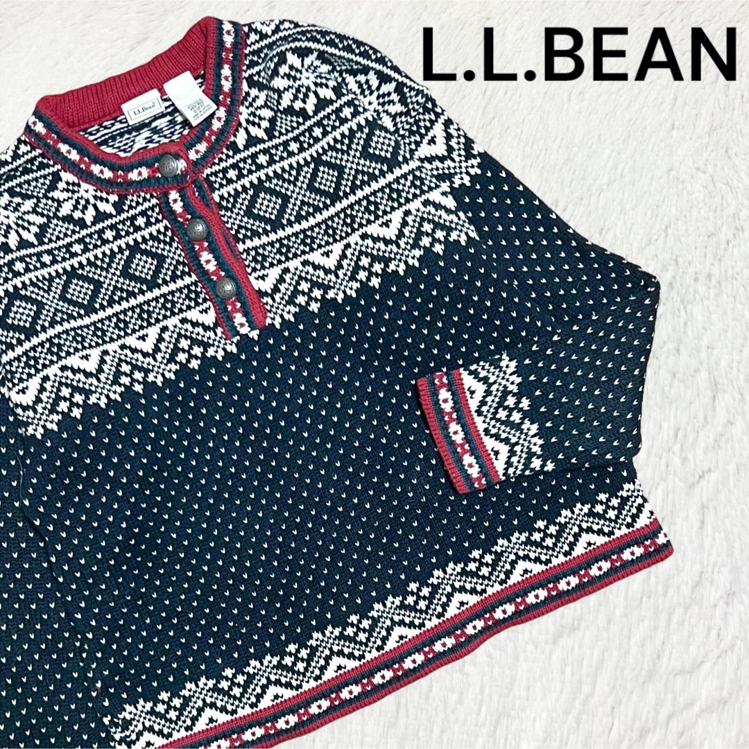 【希少！】L.L.Beanエルエルビーン　ウールノルディックニットセーターL