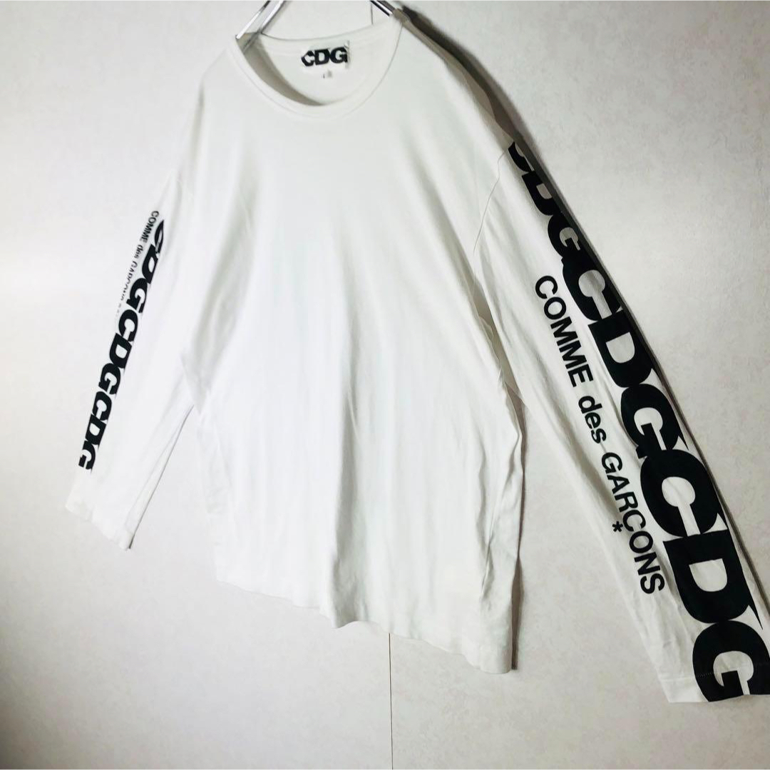 COMME des GARCONS(コムデギャルソン)の【人気デザイン】コムデギャルソン CDGロゴ ロングスリーブTシャツ Lサイズ メンズのトップス(Tシャツ/カットソー(七分/長袖))の商品写真