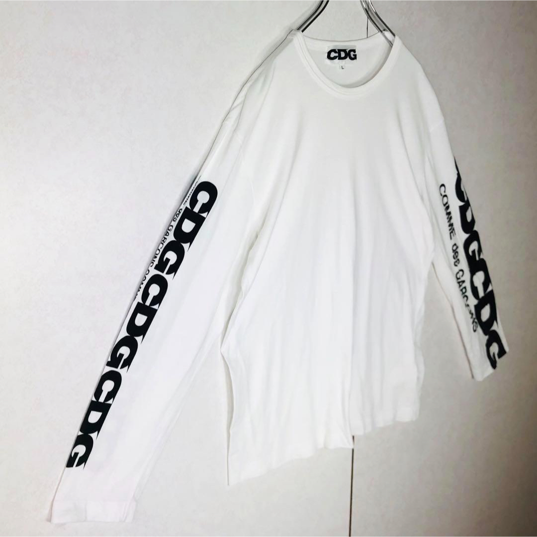 COMME des GARCONS(コムデギャルソン)の【人気デザイン】コムデギャルソン CDGロゴ ロングスリーブTシャツ Lサイズ メンズのトップス(Tシャツ/カットソー(七分/長袖))の商品写真