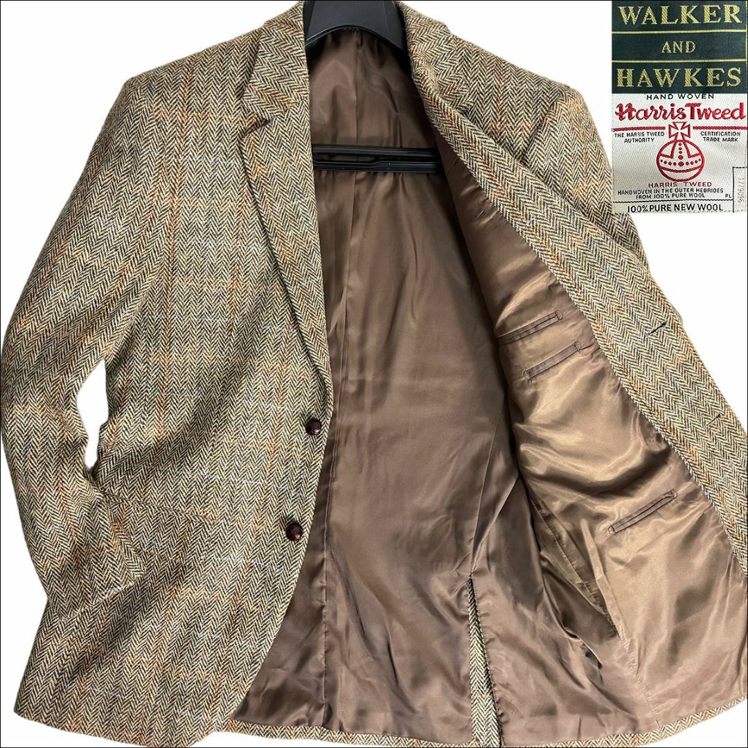 Harris Tweed - J7262美品ハリスツイードヘリンボーン柄ウインドー