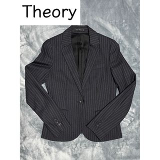 セオリー(theory)のTheory セオリー テーラードジャケット 紺ブレ ストライプ サイズM(テーラードジャケット)