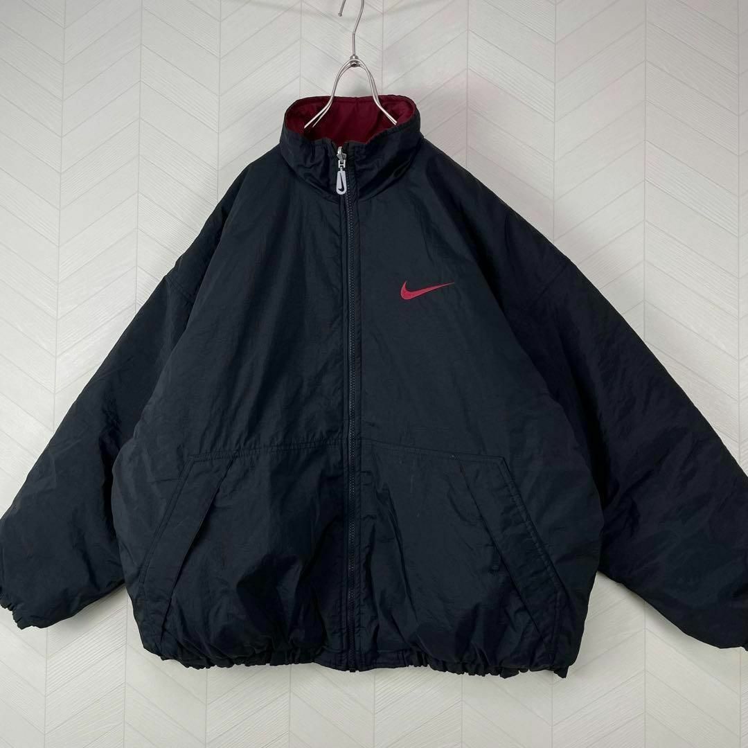 NIKE - 超激レア90s 中綿 ナイロンジャケット リバーシブル デカロゴ